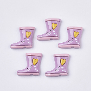 Resin Cabochons, Water Boot, Violet, 18.5x19x5.5mm