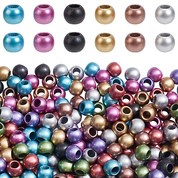 Opaque Acrylic Bead, Large Hole Beads, Round, Mixed Color, 12mm, Hole: 5.7mm, 200pcs/bag