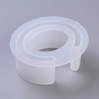 DIY Cuff Bangle Silicone Molds, Resin Casting Molds, For UV Resin, Epoxy Resin Jewelry Making, Ring, White, 79x90x35mm