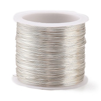 Copper Wire, Long-Lasting Plated, Silver, 26 Gauge, 0.4mm, 80m/roll