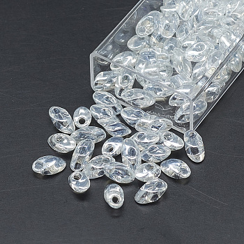 MiYuki Long Magatama Beads, Japanese Seed Beads, (LMA160) Crystal Luster, 7x4mm, Hole: 1mm, about 3500pcs/bag, 450g/bag