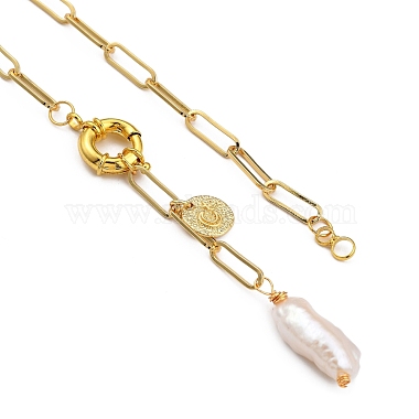 Natural Baroque Pearl Keshi Pearl Lariat Necklaces(NJEW-JN03042)-8