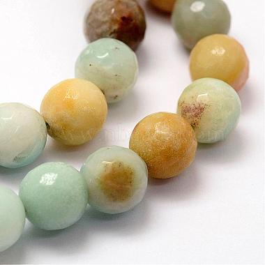 Brins de perles d'amazonite de fleurs naturelles à facettes(G-F364-13-10mm)-3