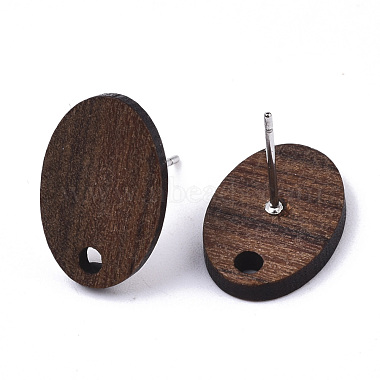 Accessoires de boucles d'oreilles en bois de noyer(X-MAK-N033-006)-3