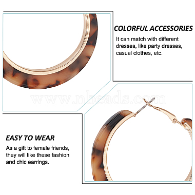 4 Pairs 4 Colors Cellulose Acetate(Resin) Hoop Earrings with Alloy Pins(EJEW-AN0004-51)-3
