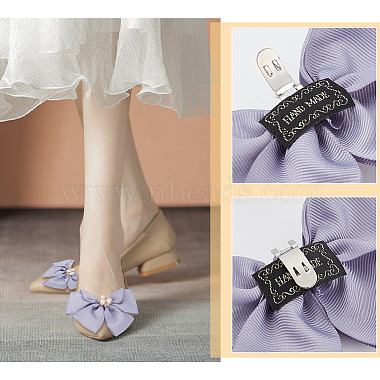 décorations de chaussures bowknot en polyester(FIND-WH0002-18B)-4