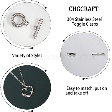 chgcraft 10 Sets 5 Stile 304 Knebelverschlüsse aus Edelstahl(STAS-CA0001-75)-4