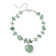 браслет-подвеска в форме сердца с зеленым авантюрином и фишками(BJEW-TA00295-01)-1