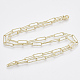 Brass Textured Paperclip Chain Necklace Making(MAK-S072-02B-LG)-2