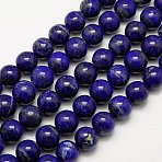Natural Lapis Lazuli Beads Strands, Grade A, Round, 4mm, Hole: 0.8mm, about 88~90pcs/strand, 14.9inch(G-G423-4mm-A)