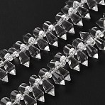 Transparent Glass Beads Strands, Bullet, Clear, 12x6mm, Hole: 0.8mm, about 100pcs/strand, 15.94''(40.5cm)(GLAA-WH0039-48C)
