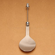 201 Stainless Steel Tableware, Beadable Flatware, with Alloy Findings, Spoon, Stainless Steel Color, 250x57.5x16mm(FIND-G060-04C)