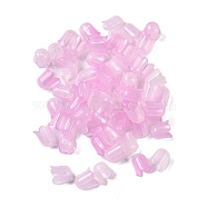 Transparent Acrylic Beads Caps, Flower, Pearl Pink, 11.5x10mm, Hole: 2.8mm, 2000pcs/500g(OACR-B022-01A)