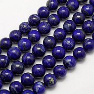 Natural Lapis Lazuli Beads Strands, Grade A, Round, 4mm, Hole: 0.8mm, about 88~90pcs/strand, 16 inch(G-G423-4mm-A)