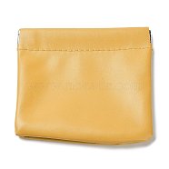 PU Leather Multipurpose Shrapnel Makeup Bags, Coin Pouches for Lipstick, Small Items, Change, Earphone Storage, Rectangle, Goldenrod, 110x115x5mm(ABAG-L017-A03)