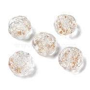 Handmade Gold Sand Lampwork Beads Strand, Rose, Clear, 15~16x16.5~17x7.5~8mm, Hole: 1.6mm, about 30pcs/strand, 18.11''(46cm)(LAMP-Z007-06A)