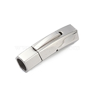 316 Stainless Steel Bayonet Clasps, Stainless Steel Color, 30.5x9x10mm, Hole: 6mm(STAS-K282-07A-P)