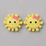 Opaque Cartoon Resin Cabochons, Sunflower, Yellow, 14x15x6mm(CRES-CJC0009-08)