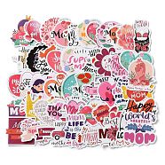 Mother's Day Self-Adhesive Paper Gift Tag Stickers, for Party, Decorative Presents, Mixed Shapes, 42~53x21~52x0.5mm, 50pcs/bag(AJEW-Z019-01A)