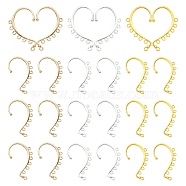 18Pcs 3 Colors Alloy Ear Cuff Findings, Climber Wrap Around Earring Findings, with Horizontal Loops, Long-Lasting Plated, Mixed Color, 58x34mm, 6Pcs/color(FIND-YW0004-24)