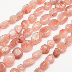 Natural Sunstone Bead Strands, Tumbled Stone, Nuggets, 3~14x3~14mm, Hole: 1mm, about 15.35 inch(G-L459-05)