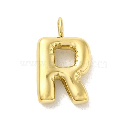 Ion Plating(IP) 304 Stainless Steel Pendants, Real 14K Gold Plated, Balloon Letter Charms, Bubble Puff Initial Charms, Letter R, 24x14.5x5mm, Hole: 4mm(X-STAS-K263-47G-R)