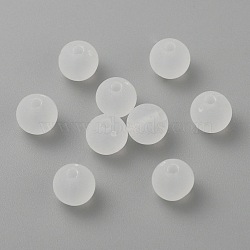 Transparent Acrylic Ball Beads, Frosted Style, Round, Clear, 6mm, Hole: 1mm, about 4200pcs/500g(FACR-R021-6mm-16)