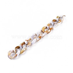 Acrylic Curb Chains, Unwelded, Goldenrod, 39.37 inch(100cm), Link: 29x21x6mm, 1m/strand(X-AJEW-JB00505-04)