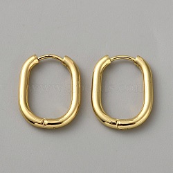 304 Stainless Steel Hoop Earrings, Oval, Golden, 20x16x2.5mm(EJEW-WH0018-57D-G)