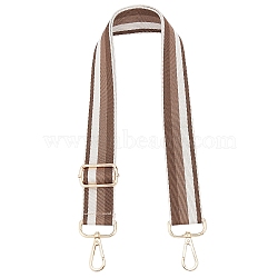 Stripe Pattern Polyester Bag Straps, with Alloy Swivel Clasps, for Bag Straps Replacement Accessories, Camel, 71~128.5x3.8cm(DIY-WH0304-024B)