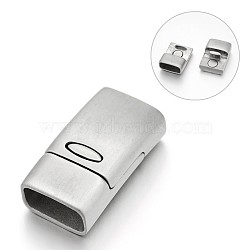 Tarnish Resistant Matte 304 Stainless Steel Rectangle Magnetic Clasps with Glue-in Ends, Stainless Steel Color, 29x15.5x10mm, Hole: 13x7mm(STAS-E089-64P)