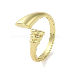 Brass Rings, Real 18K Gold Plated, US Size 6(16.5mm)(RJEW-B057-11G)