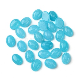 Natural White Jade Cabochons, Oval, Dyed, Deep Sky Blue, 8~8.5x6~6.5x2.5~3.5mm(G-A094-01B-29)