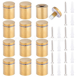 304 Stainless Steel Glass Standoff Pins, Wall Mounted Standoff Screws for Acrylic Sign, with Anchor Plug, Golden & Stainless Steel Color, 25x25mm, Hole: 5mm(FIND-WH0112-97G)