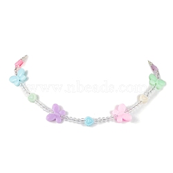 Acrylic Beaded Kids Necklace, Butterfly, Colorful, 16.14 inch(41cm)(NJEW-JN04707-02)