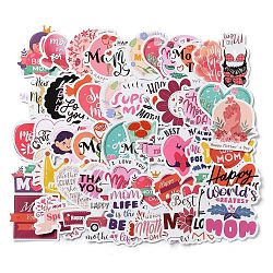 Mother's Day Self-Adhesive Paper Gift Tag Stickers, for Party, Decorative Presents, Mixed Shapes, 42~53x21~52x0.5mm, 50pcs/bag(AJEW-Z019-01A)