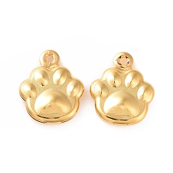 304 Stainless Steel Charms, Footprint, Golden, 12x10x3mm, Hole: 1mm(STAS-C057-10G)