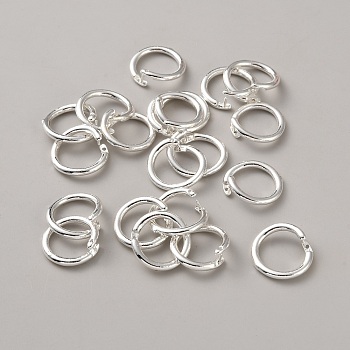 Brass Open Jump Rings, Round, Silver, 15 Gauge, 12.5x1.5mm, Inner Diameter: 9mm