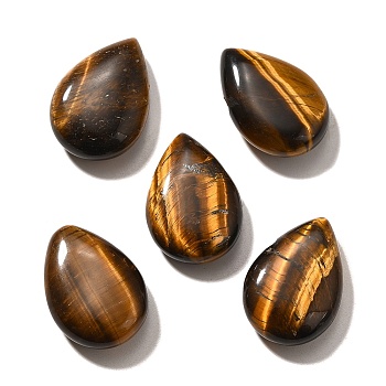 Natural Tiger Eye Beads, Teadrop, Top Drilled, 19.5x14x6.5mm, Hole: 1.6mm