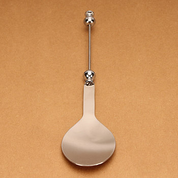 201 Stainless Steel Tableware, Beadable Flatware, with Alloy Findings, Spoon, Stainless Steel Color, 250x57.5x16mm