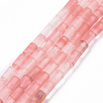 Cherry Quartz Glass Beads Strands, Column, 7~7.5x5mm, Hole: 1mm, about 46pcs/strand, 14.76 inch(37.5cm)