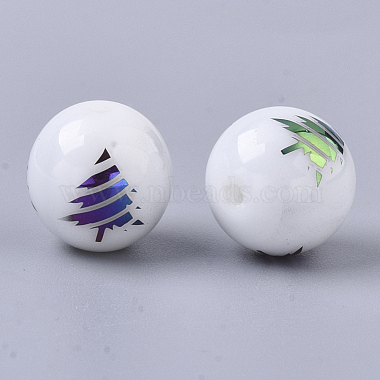 Christmas Opaque Glass Beads(X-EGLA-R113-02D)-2