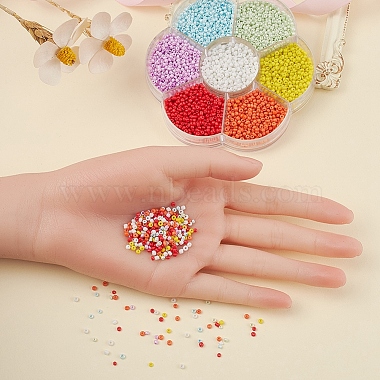 4200Pcs 7 Colors Round Baking Paint Glass Seed Beads(SEED-YW0001-71)-7