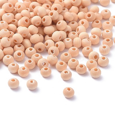 4mm Moccasin Round Wood Beads