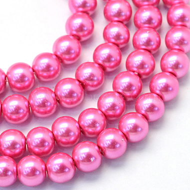 10mm HotPink Round Glass Beads