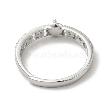 родиевое покрытие 925 серебро 925 пробы с микропаве циркония регулируемая настройка кольца(STER-NH0001-63P)-3