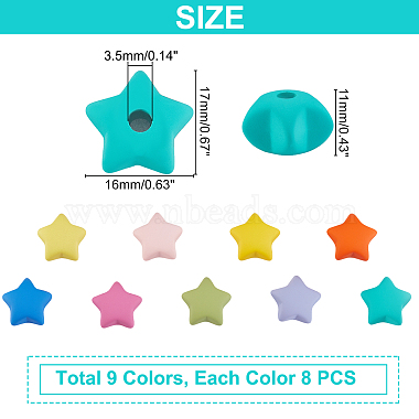 Pandahall Elite 72pcs 9 couleurs perles acryliques(OACR-PH0001-64)-4