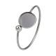 304 Stainless Steel Blank Bangle Bases with Flat Round(STAS-Z088-01P-03)-1