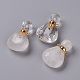 Teardrop Natural Quartz Crystal Perfume Bottle Pendants(G-H241-02C-G)-1