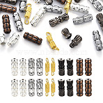 50Pcs 5 Styles Brass Screw Clasps, Mixed Color, 10~14x3~5mm, Hole: 0.5~1mm, 10pcs/style(KK-YW0002-44)